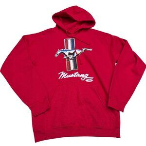 TNT Ford Mustang Vintage 90's Red Hoodie Pullover Sweatshirt Men's, Size M